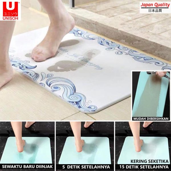 UNISOH Keset Diatomite Motif Anti Slip Anti Bau Cepat Kering