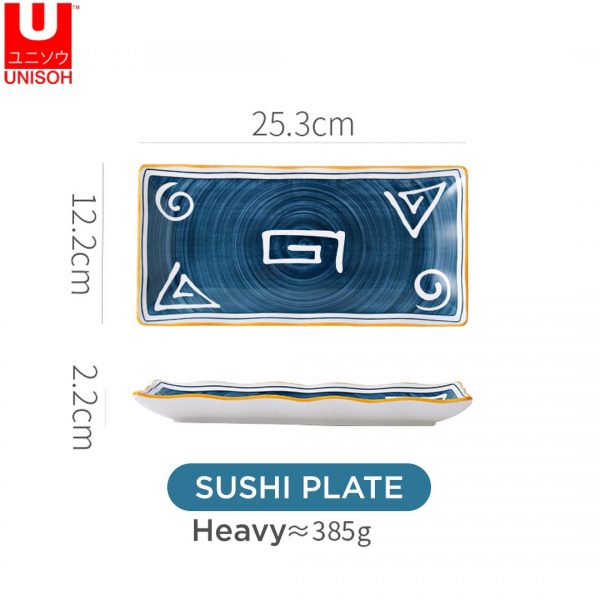 Japanese Style Ceramic Plate Sushi Plate Long Plate Dumpling Plat