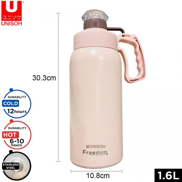 Insulated Vacuum Flask Thermos Thermal Flask Stainless Steel 1.6L