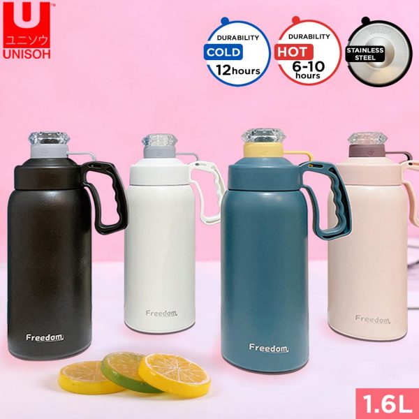 Insulated Vacuum Flask Thermos Thermal Flask Stainless Steel 1.6L